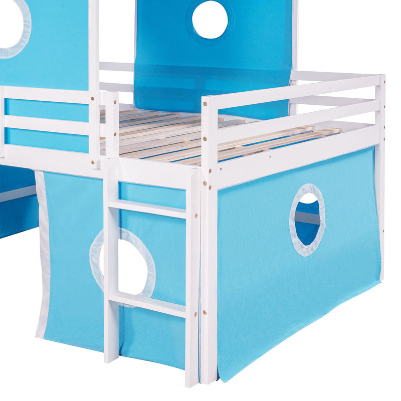 Loft Bed With Slide Tent And Tower