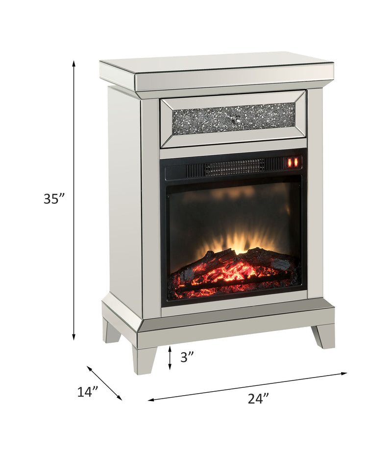 Noralie - Fireplace - Pearl Silver - 35" - Atlantic Fine Furniture Inc