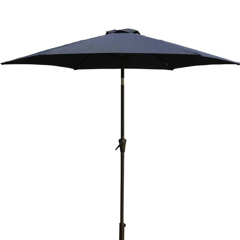 8.8' Outdoor Aluminum Patio Umbrella, Market Umbrella With 33 Pounds Round Resin Umbrella Base Lift