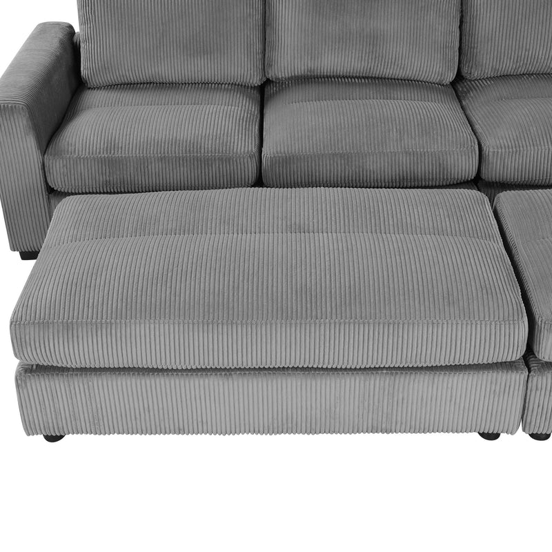 Sectional Couch Sofa Bed Modular Sofa With Two Movable Ottomans For Living Room