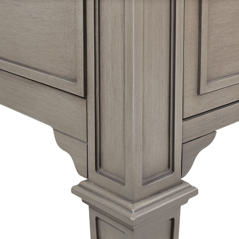 Dauphin - Gold Accent 5 Drawer Executive Desk - Gray Cashmere