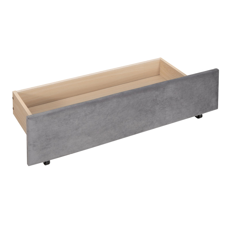 Twin Size Upholstered daybed with Drawers, Wood Slat Support, Gray(OLD SKU :LP000117AAE)