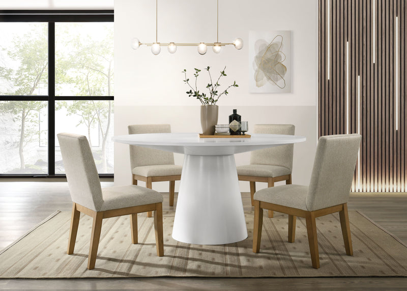 Jasper - Wide Contemporary Round Dining Table Set