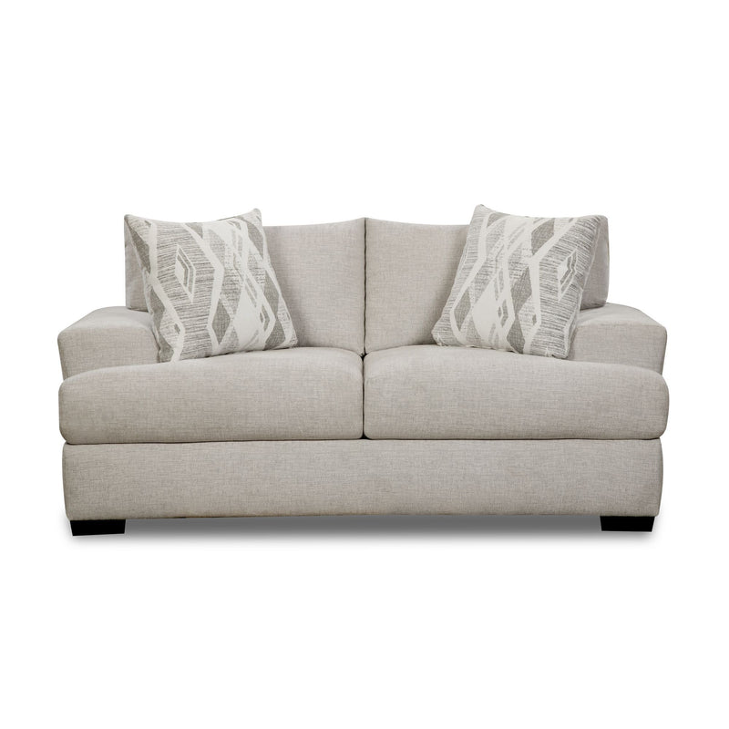 9010 - Loveseat - Fentasy Silver With 2 Pillows Exotica Birch