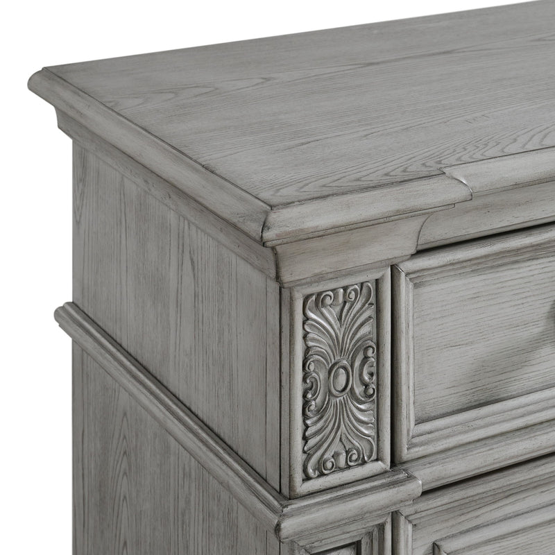 Glenmore - 3-Drawer Nightstand With USB - Aged Gray