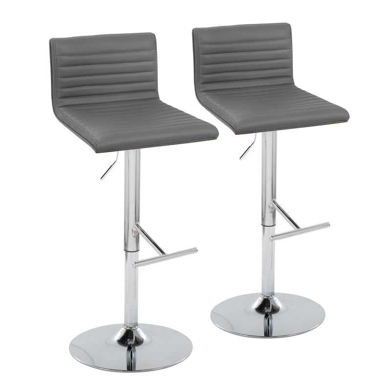 Mason - Contemporary Adjustable Barstool & Swivel With Straight T Footrest (Set of 2)