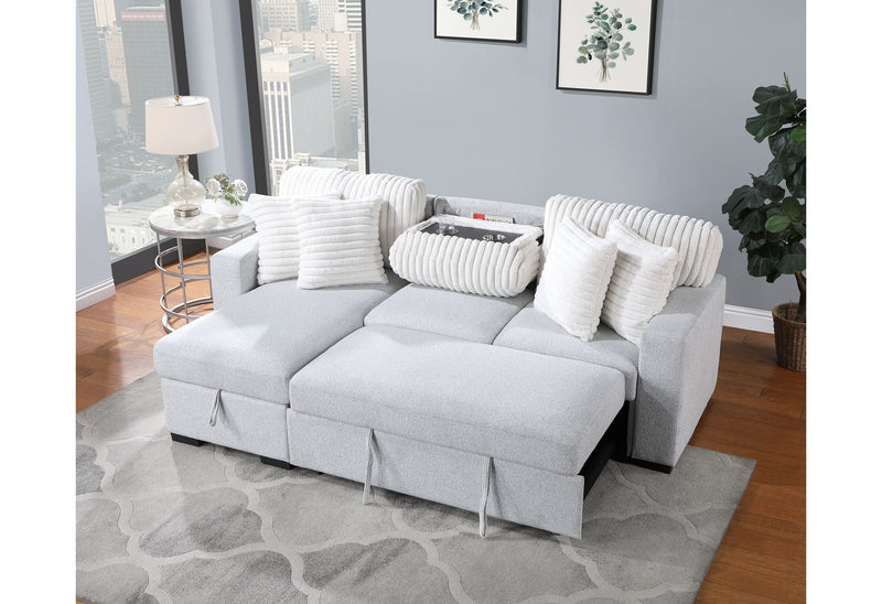 Ford - Reversible Pull Out Sofa Bed - Light Gray