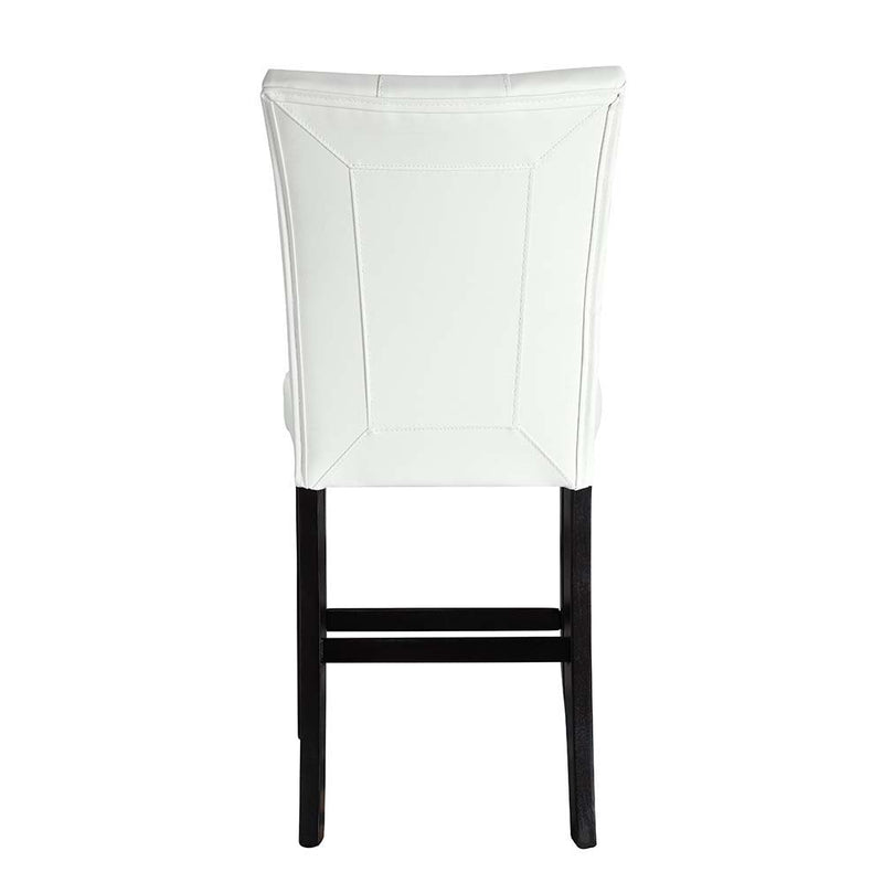 Hussein - Counter Height Chair (Set of 2) - White PU & Black Finish