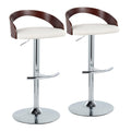 Grotto - Contemporary Adjustable Barstool & Swivel With Rounded T Footrest (Set of 2)