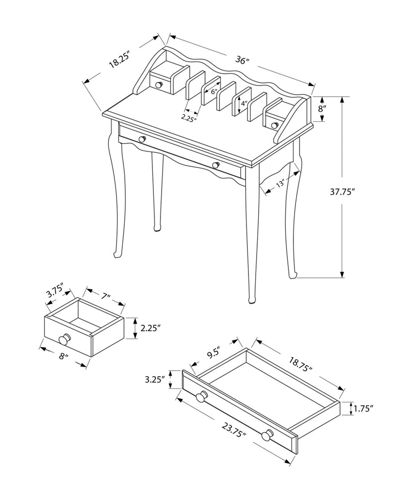 Computer Desk For Home Office, Laptop, Storage Drawers, Traditional - Cherry