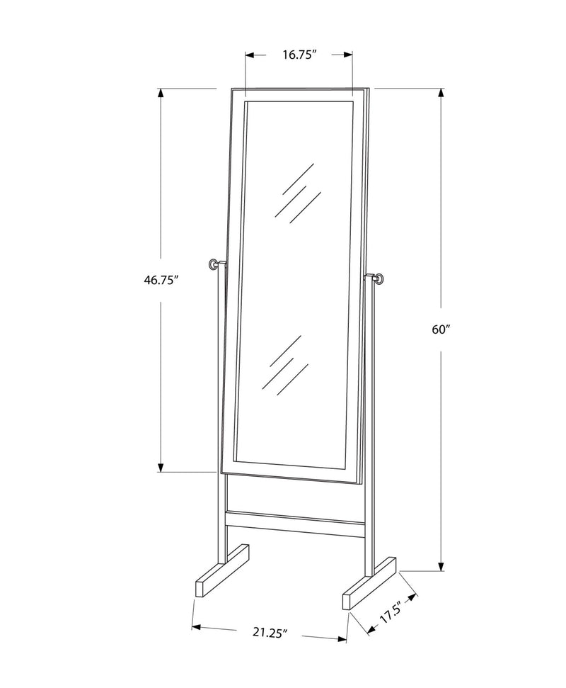 Standing Floor Mirror Full Length Rectangular Dressing For Bedroom - Espresso