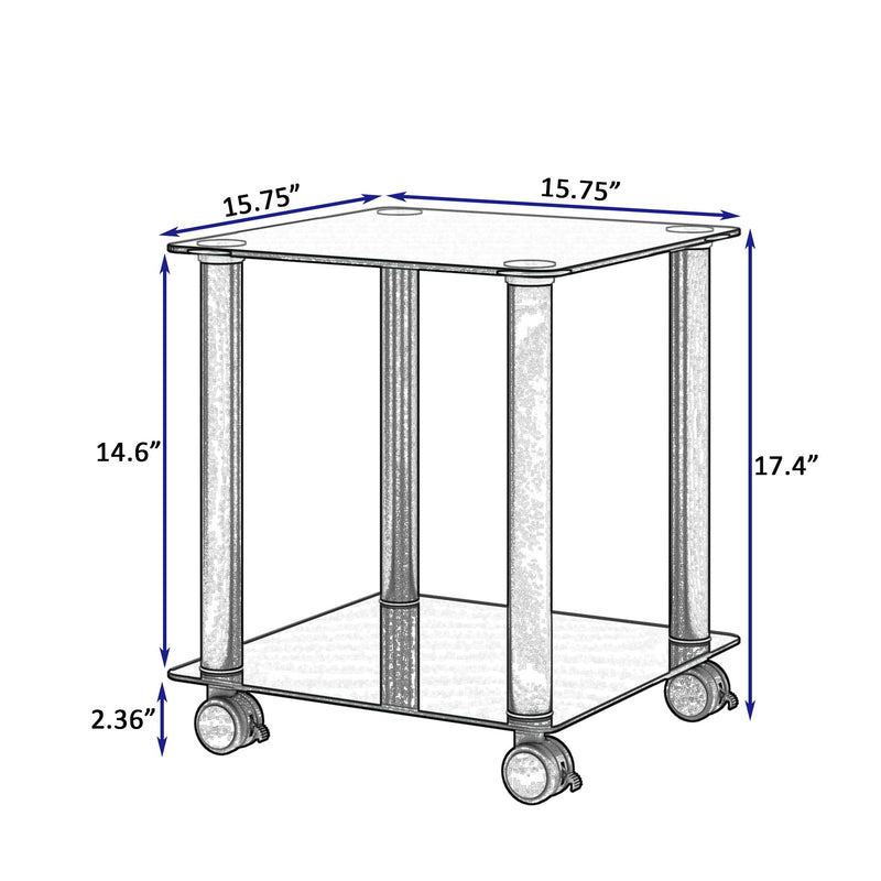 Side Table, 2 Tier Space End Table, Modern Night Stand, Sofa Table, Side Table With Storage Shelve