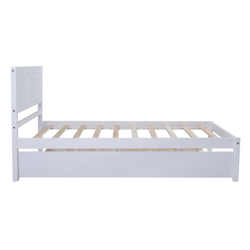 Twin size Platform Bed Wood Platform Bed with Trundle