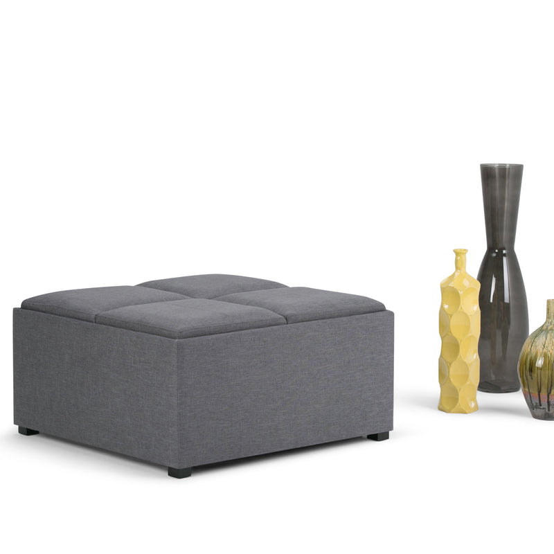 Avalon - Square Coffee Table, Storage Ottoman