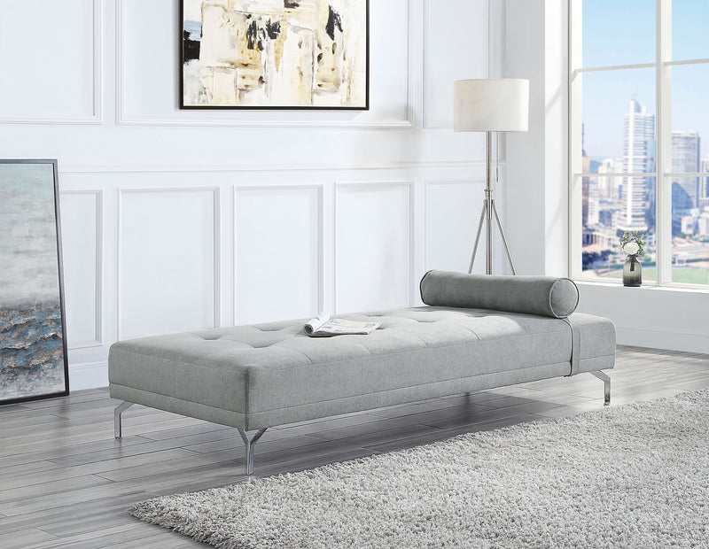 Quenti - Velvet Sofa Bed With Pillow - Gray