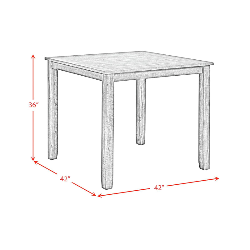 Everett - 5 Piece Counter Set (Table + 4 Chairs) - Brown Acacia