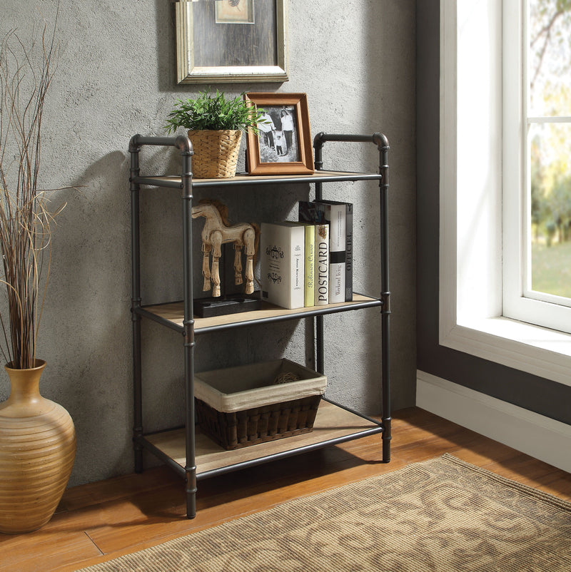 Itzel - Antique Bookshelf - Gray / Oak