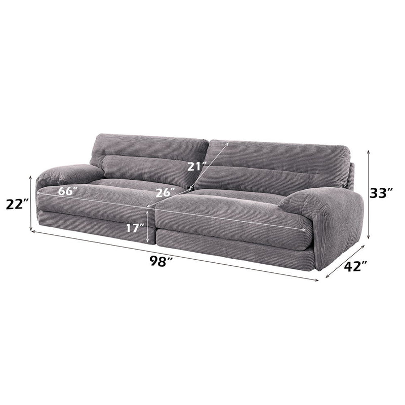 Cadenza - Loveseat - Gray Corduroy