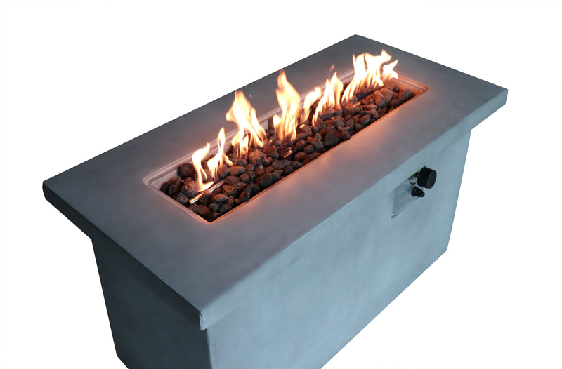 Propane / Gas Outdoor Fire Pit Table Durable Construction - Gray