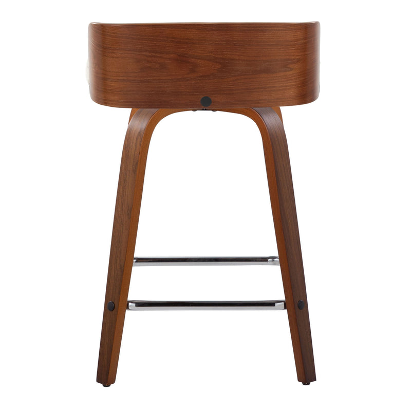 Maya - Mid Century Modern Fixed Height Counter Stool With Swivel With Square Footrest (Set of 2)