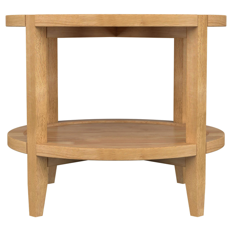 Camillo - Round Solid Wood Side End Table - Maple