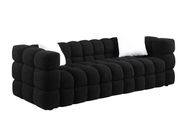 84.3 length ,35.83" deepth ,human body structure for USA people,  marshmallow sofa,boucle sofa ,White color,3 seater