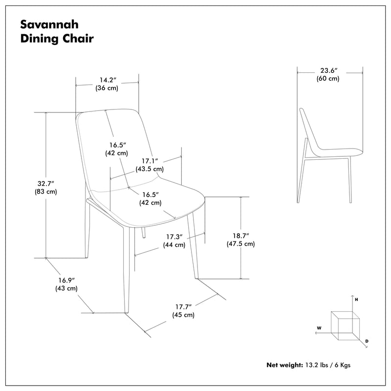 Savannah - Contemporary Design Dining Chair (Set of 2)