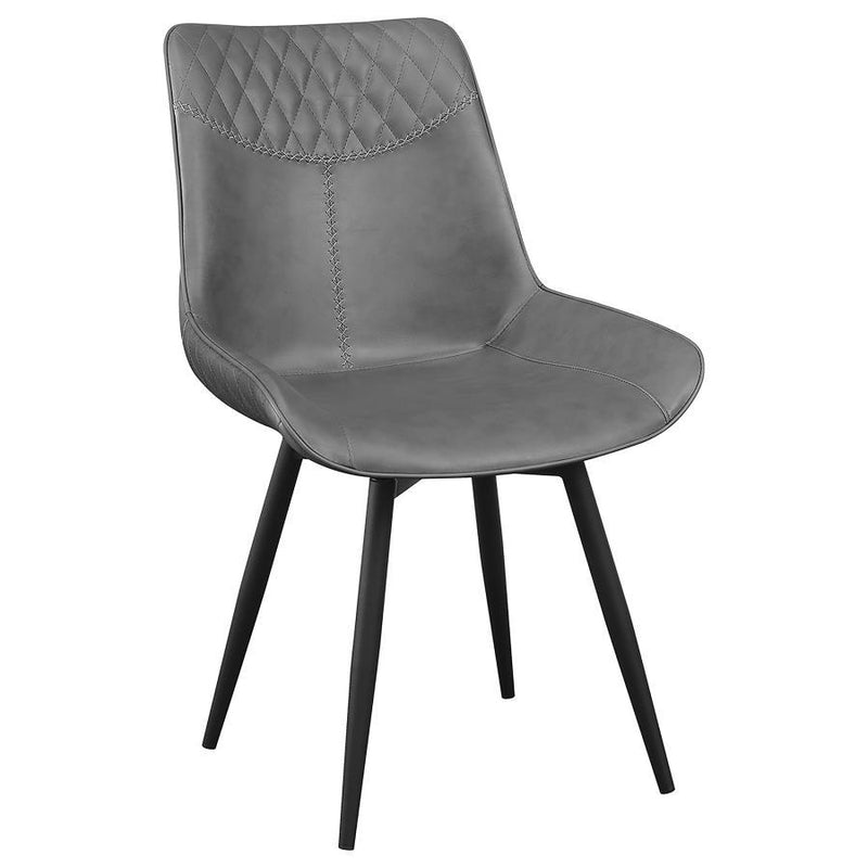 Brassie - Upholstered Swivel Dining Side Chair (Set of 2) - Gray - Atlantic Fine Furniture Inc