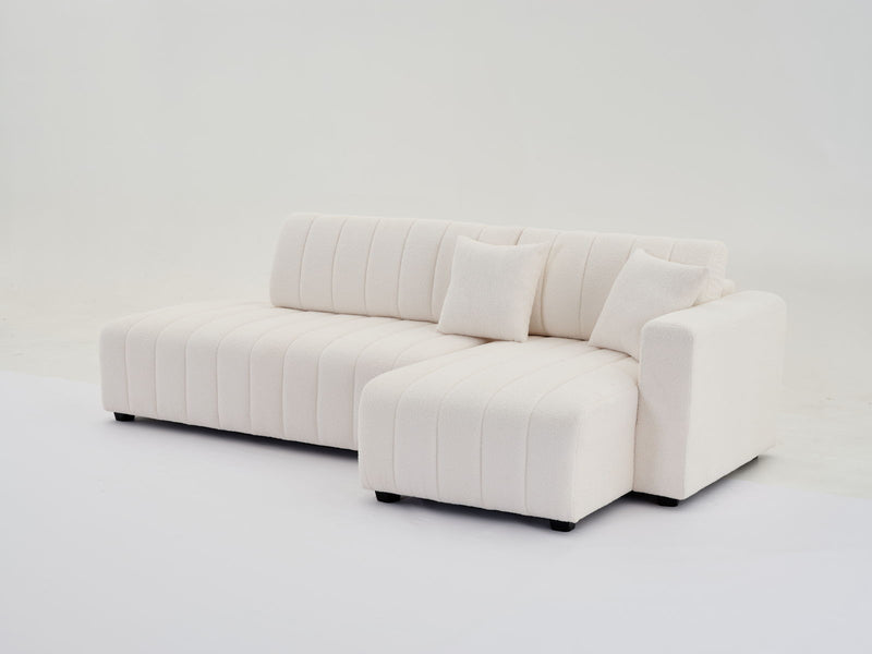 Jessica - Lamb Wool Sectional Sofa With Chaise, Versatile Configuration