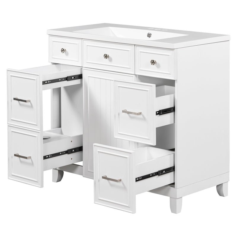 Bathroom Vanity Cabinet With Sink Top Combo Set, Single Sink, Shaker Cabinet With Soft Closing Door And Drawer