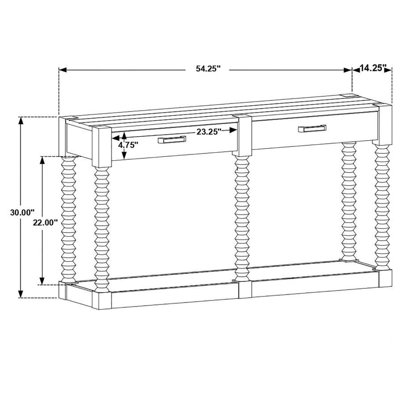 Meredith - 2-Drawer Wood Entryway Console Table - Coffee Bean