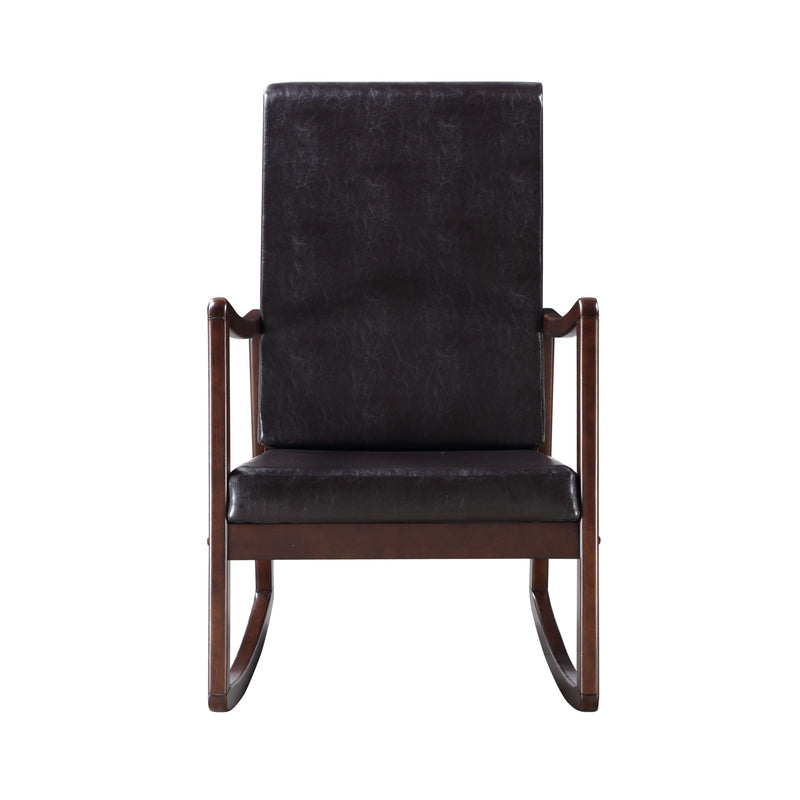 Raina - Synthenic Leather Rocking Chair - Espresso