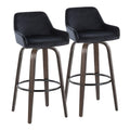 Daniella - Contemporary Fixed Height, Barstool With Swivel With Round Footrest (Set of 2)