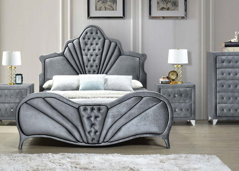 Dante - Queen Bed - Gray