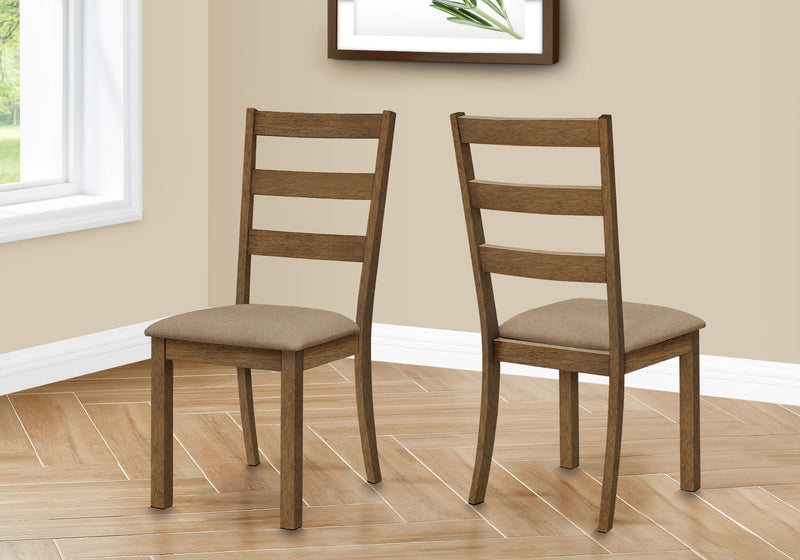 Dining Chair, Side, Upholstered For Dining Room, Transitional (Set of 2) - Beige