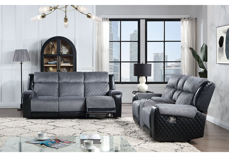 Alicia - Console Reclining Loveseat - Gray Black