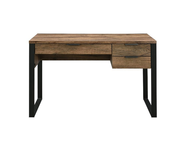 Aflo - Writing Desk - Weathered Oak & Black Finish