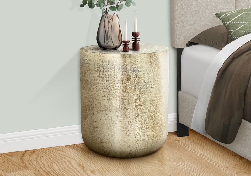 Drum Accent Side Table, Boho-Glam Design