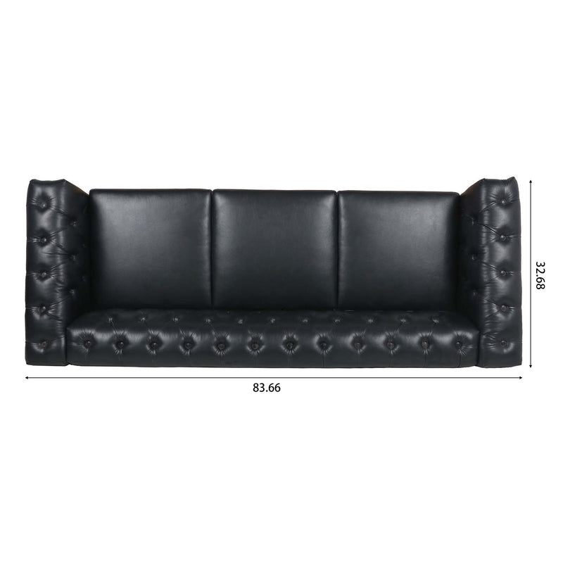 Traditional Square Arm Removable Cushion 3 Seater Sofa