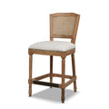 Triomphe - Rattan Wicker High Back Armless Counter Bar Stool