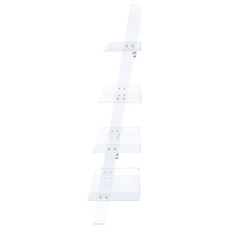 Amaturo - 4-Shelf Acrylic Ladder Bookshelf - Clear