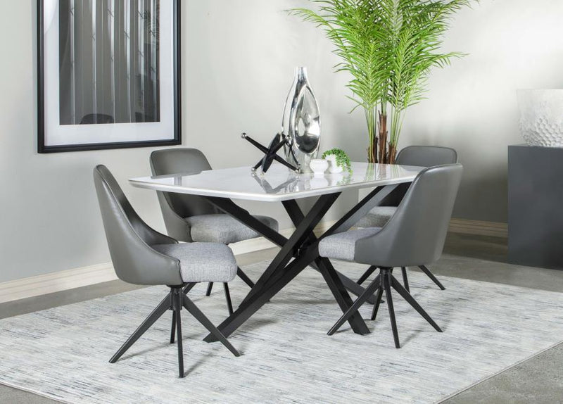 Paulita - Upholstered Swivel Dining Side Chair (Set of 2) - Gray