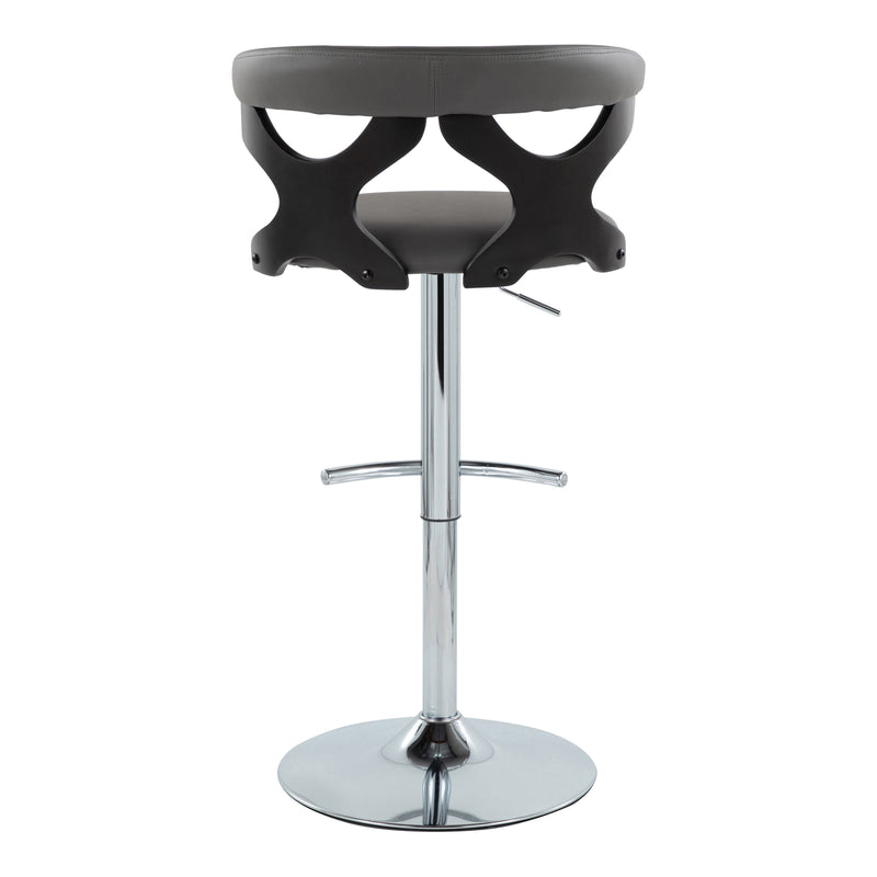 Gardenia - Contemporary Adjustable Barstool & Swivel, Rounded T Footrest (Set of 2)