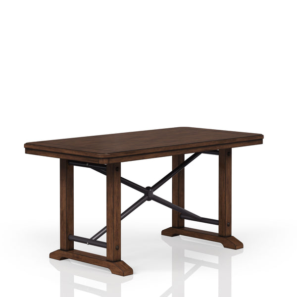 Casual Counter Height Double Pedestal Dining Table - Brown