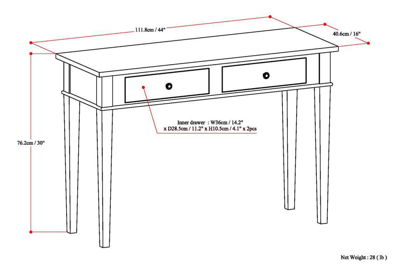 Carlton - Console Sofa Table - Dark Tobacco Brown