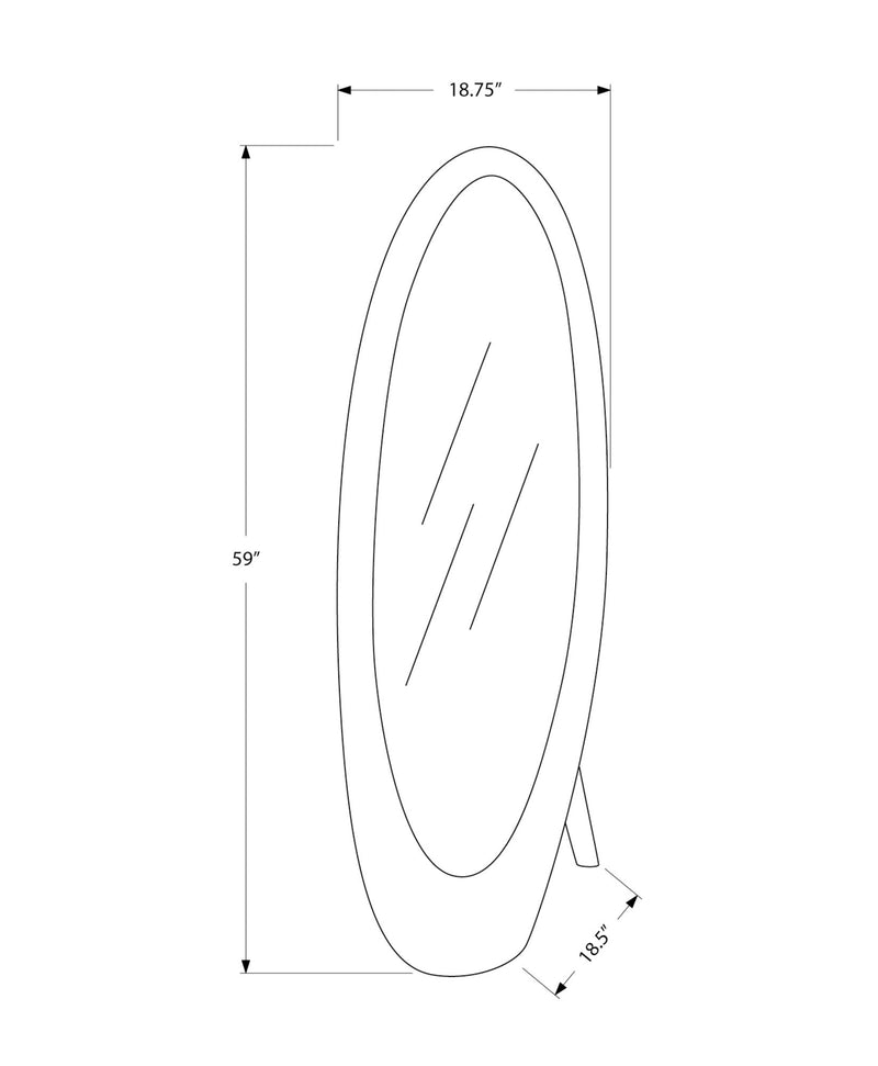 Standing Floor Mirror Full Length Oval Dressing For Bedroom - Gray