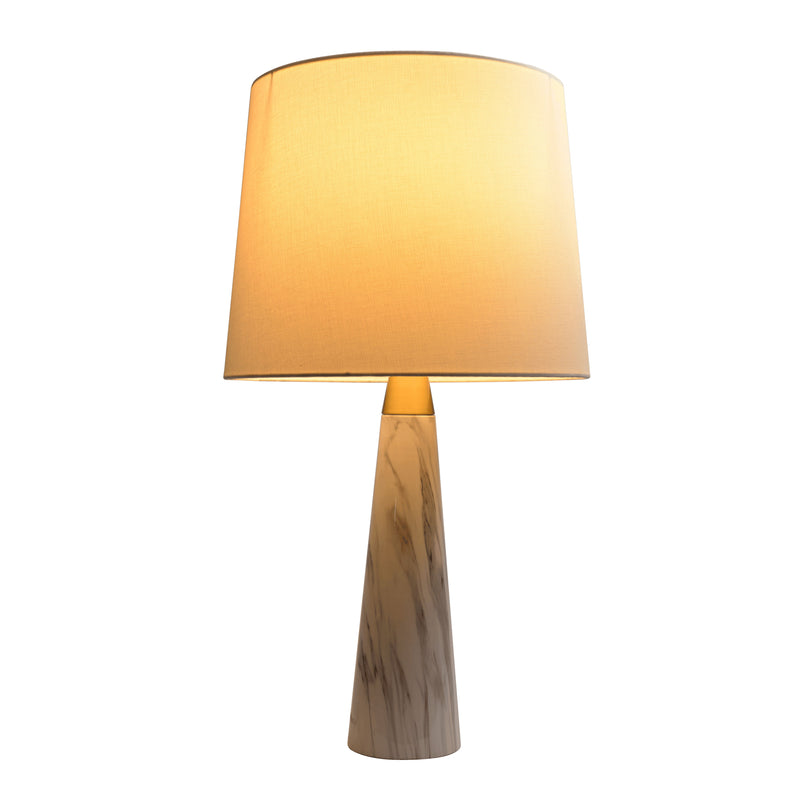 Enclave - Hydro Table Lamp With On / Off Switch Faux Marble Base Shade - Gold / White / White Marble