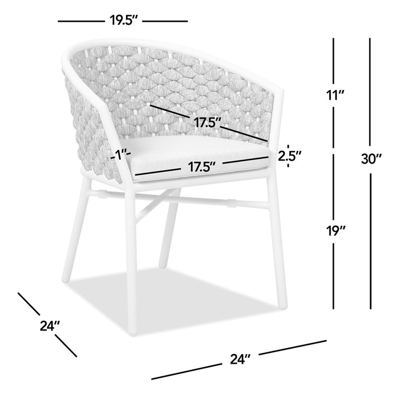 Rowan - Rope Barrel Back Patio Dining Chairs (Set of 2) - Optic White