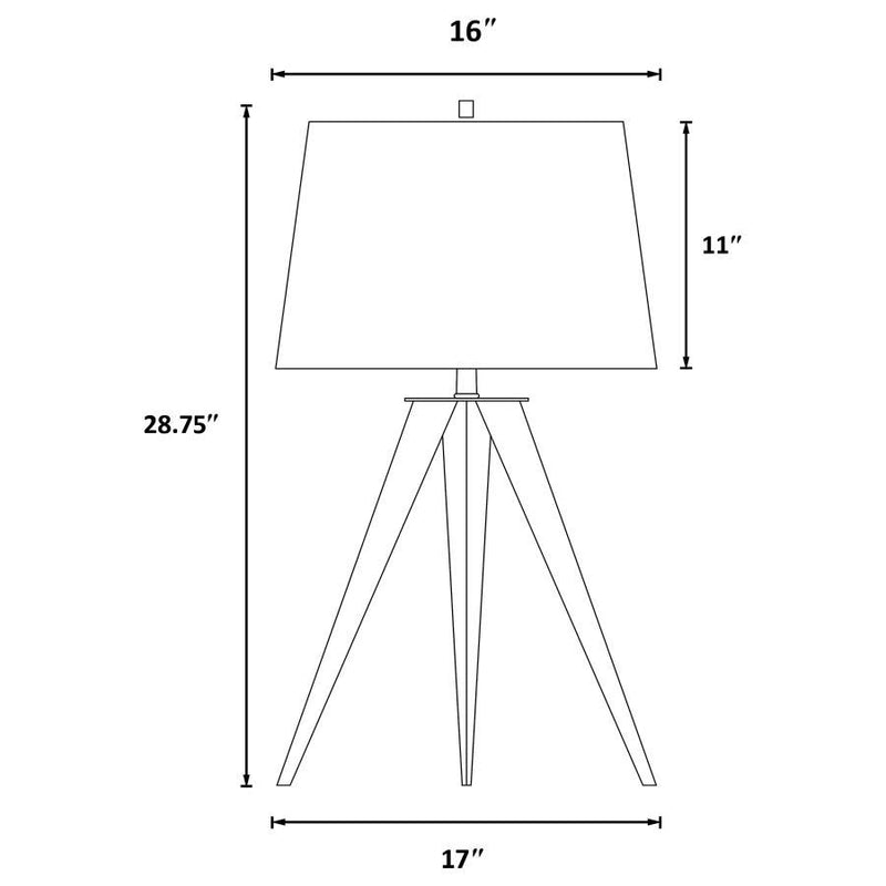 Sabat - Empire Shade Tripod Beside Table Lamp - Black - Atlantic Fine Furniture Inc