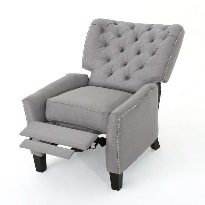 Modern Fabric Push Back Recliner - Light Gray